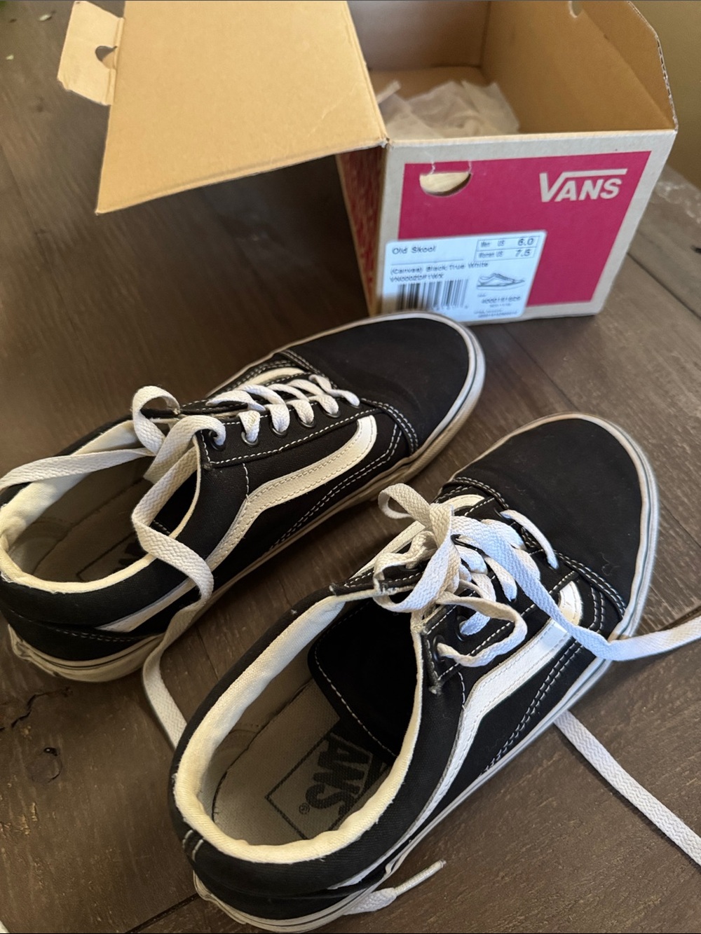 Vans Old Skool Kid's Black and White Skate Sneakers